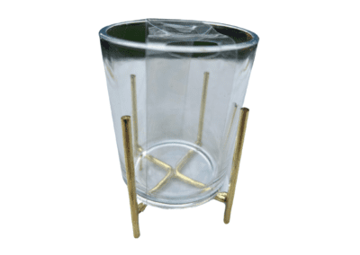 Clear with gold base center candle holder